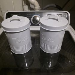 Amici Home Retro Treats Storage Canister With Lid For Pet Food Metal 