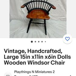 WOODEN WINDSOR CHAIR DOLL Size 