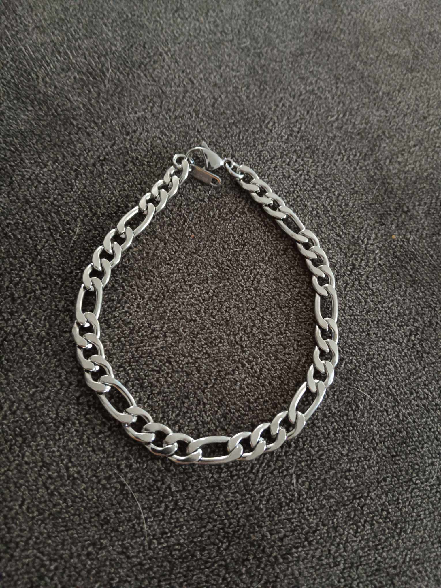 9” Stainless Steel Figaro Bracelet 