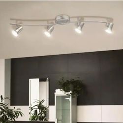 Brand New Eglo Jumilla 38.19 In 4 Light Matte Nickel Integrated Led Track Lighting Kit