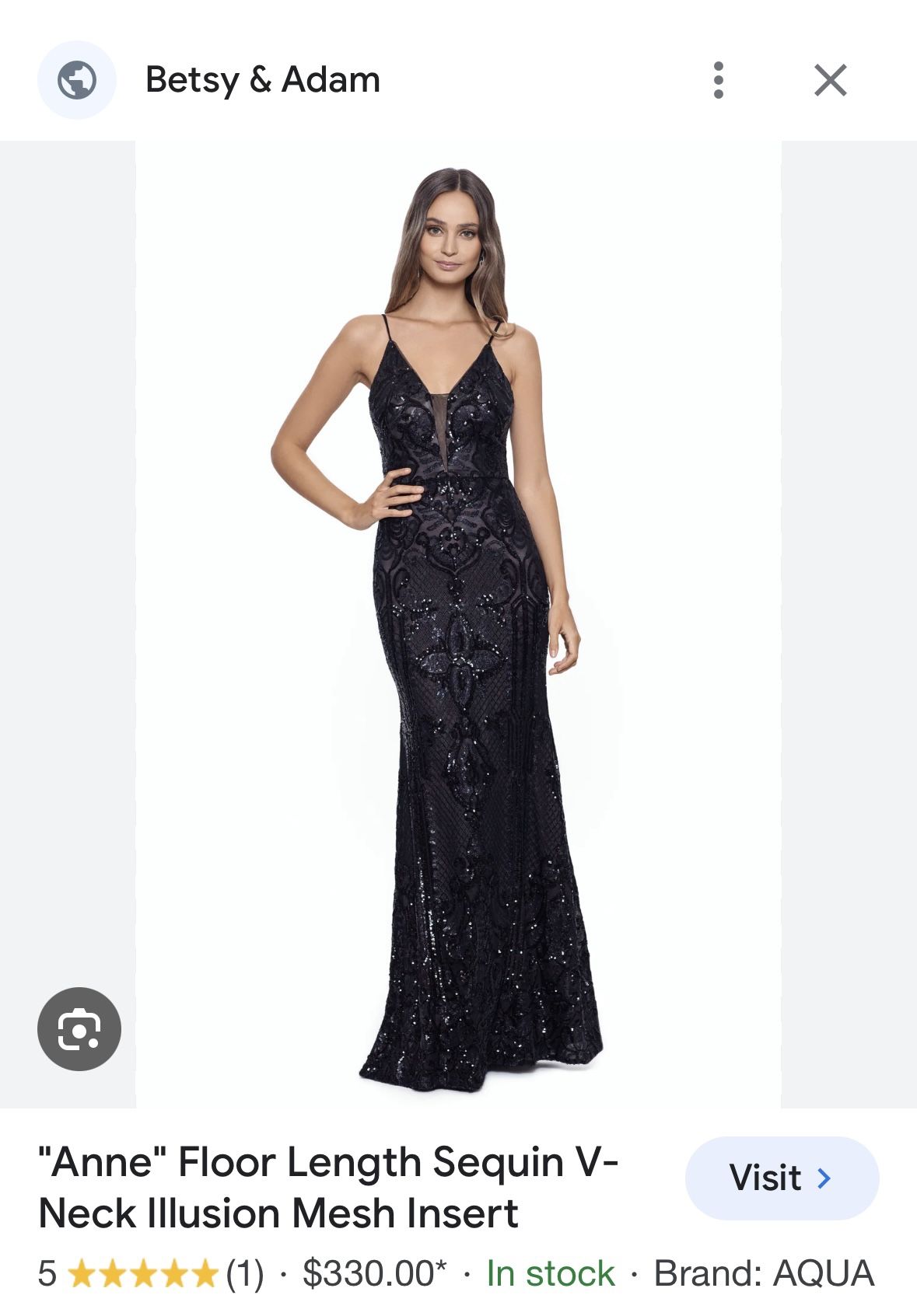 Betsy and Adam Black Floor Length Dress