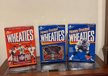 Vintage Wheaties NFL Collector Cereal Boxes Set of 3
