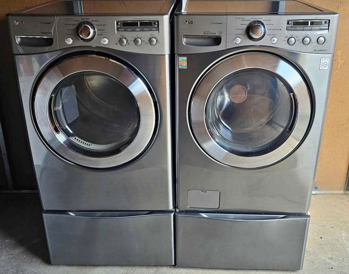 LG Stainless Steel Steam Washer & Dryer Set 