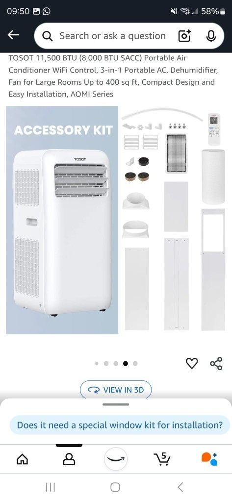 Portable Air Condition 3-in 1 Portable AC Dehumidifier, Fan For 400 Sq Ft