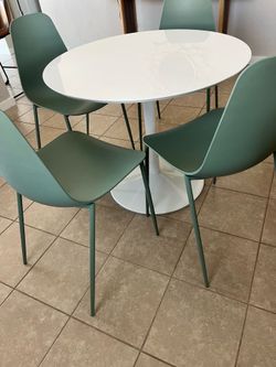 White Round Tulip Dining Table - chairs not included