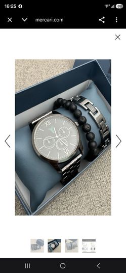 Mens watch bracelet and necklace