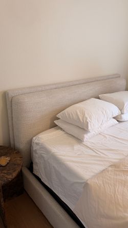 Arhaus Cream Bouclé Bed Frame King– Frame Only