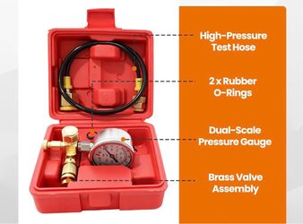 Hydraulic Breaker Nitrogen Gas Charging Kit Pressure Test Gauge 0-1420 PSI with M10 Valve Body, 90cm Hose, G5/8 to CGA580 Adapter for Hydraulic Hammer