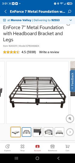 NEW Sealed King Metal Mattress Foundation / Bed Frame 7”