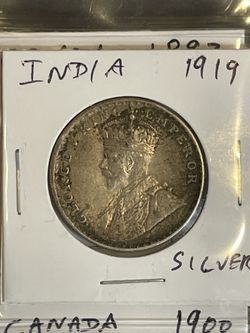 1919 British India 1 Rupee - Silver Coin - George V