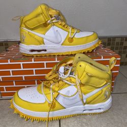  Off-White x Air Force 1 Mid SP Leather 'Varsity Maize'