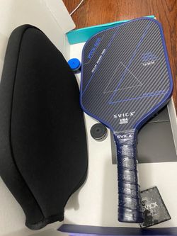 Carbon Fiber Pickleball Paddle 16mm – Professional Pickleball Paddles with Superior Control, Power & Spin – Extended Handle for Two-Handed Grip, USAPA