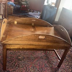 Vintage 1968 Ethan Allen Mahogany Butler's Tray Coffee Table - Chippendale Style