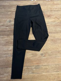 Zella Ribbed 7/8 Leggings With Side Pockets 