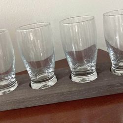 Beer Flight Glasses Set with Flight Paddle - Beer Sampler Kit