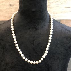 23" High Quality Faux Pearl Necklace W/Gold Lobster Clasp - 1.5oz
