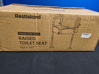 Raised Toilet Seat w/Handles Agrish Cozy Padded Elevated Medical Seat Riser GRAY