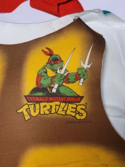 Vtg 1989 TMNT Raphael Costume Collegeville Child Medium COMPLETE w/ Bag