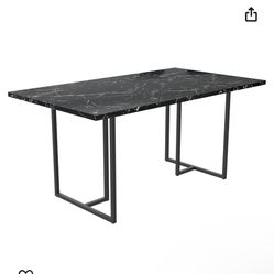 Faux marble Black Dining Table