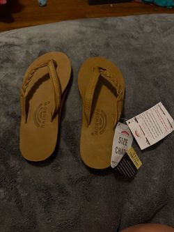 Rainbow Sandals Leather Flip Flops Ladies Small