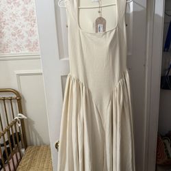 Meshki Scuba Jersey Midi Dress Ivory Size XL