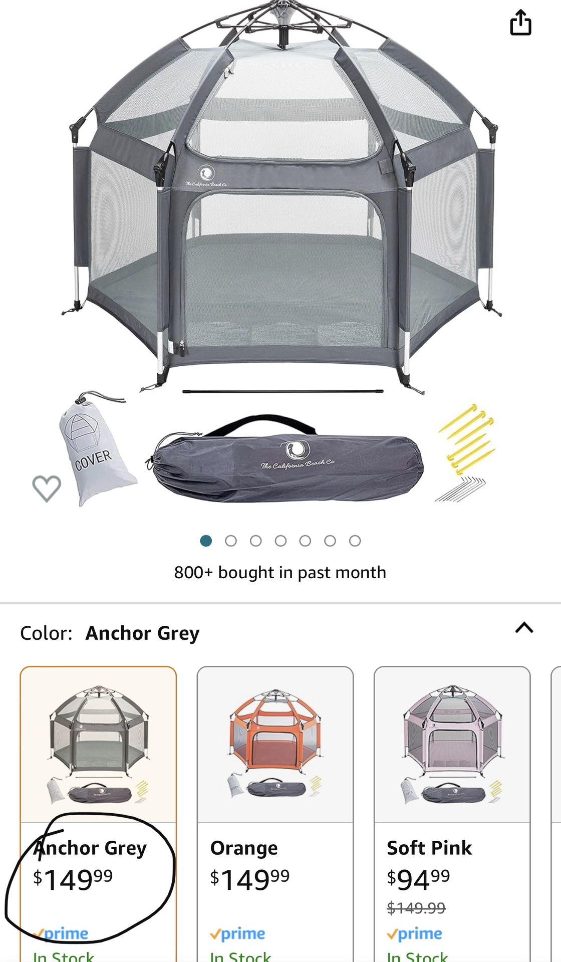 Pop N Go Playpen Gray Color 