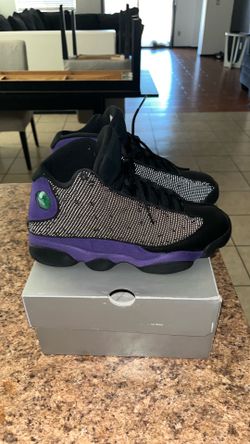 Size men’s 8.5 Air Jordan 13 Retro black/court purple -white Noir/Blanc/Violet Court