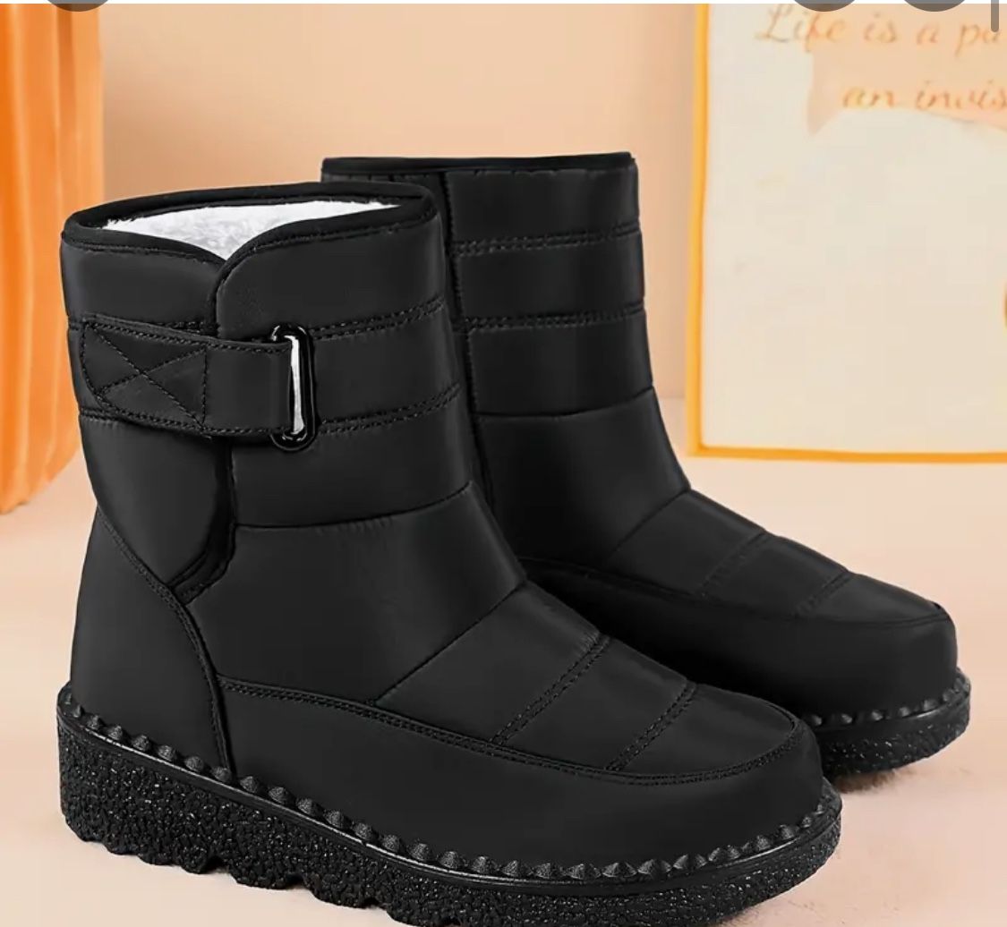 Women Mid Calf Snow Boots With Fake Fur Lining