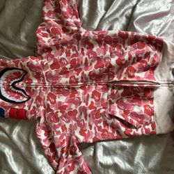 pink bape hoodie