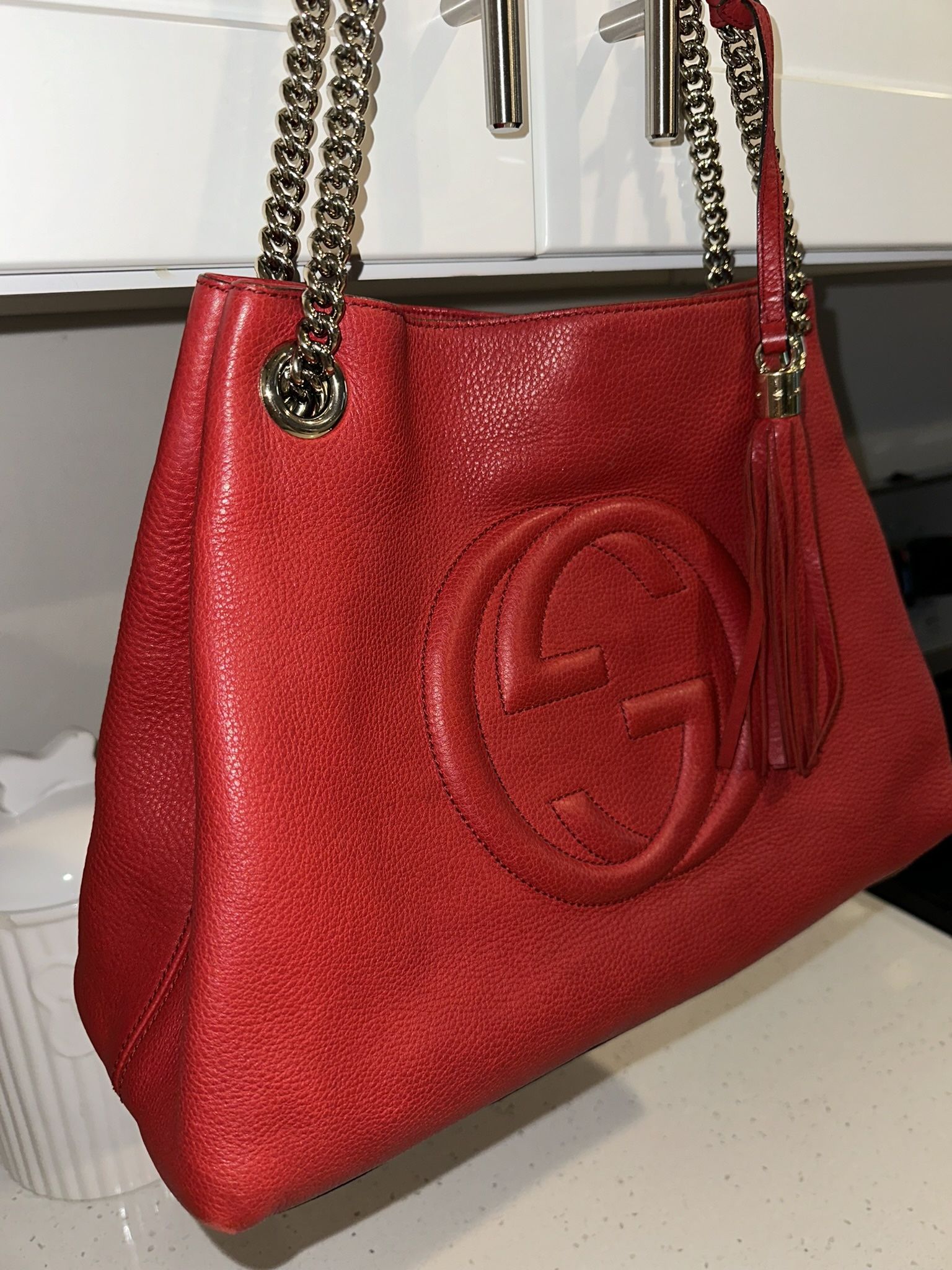 Gucci Med Leather Soho Chain Strap Bag