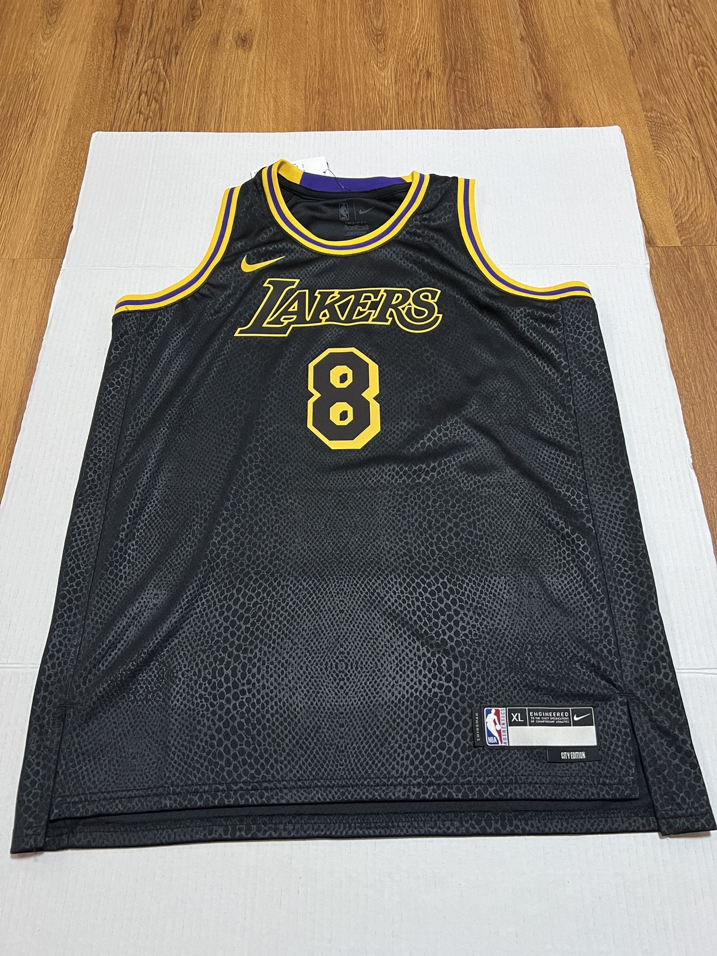 🔥🔥New Kobe Bryant Los Angeles Lakers Nike Black City Edition Jersey Youth XL