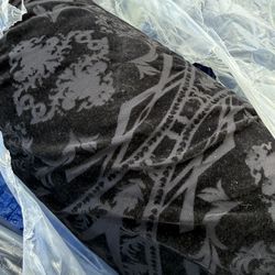 Black Burnout Stretch Velvet Dead Stock Fabric 165 Yards - 2 -5’ Rolls