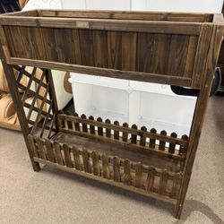 Wooden Raised Garden Bed, 2 Tier Elevated Stand with Legs,