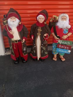 Santa Claus & Mrs. Claus Christmas Figurine Set of 3