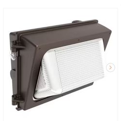 Commercial Electric 100- Watt Equivalent, Integrated LED Bronze Dusk to Dawn Wall Pack Light, 4000K