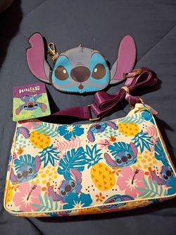 Stitch purse with mini coin pouch