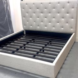 Gray Upholstered King Bed Professional Delivery Services & Set up comes with the purchase Locally 