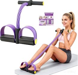 Multifunction Foot Pedal Resistance Bands with Handles, 6-Tube Elastic Yoga Exercise Bands, Home Gym Fitness Equipment for Women & Men to Tone Abs, Co
