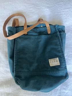 Teal Canvas Tote with extra pockets