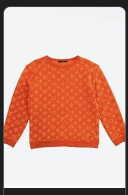 Men Louis Vuitton Hoodie Orange Small