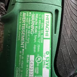 Hitachi 1/2 Drill # D 13vf Used A Few Times Like New