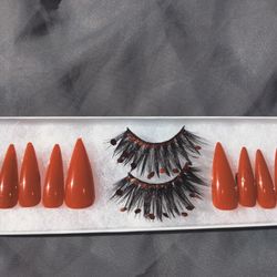 Press On Nails With Matching Lashes