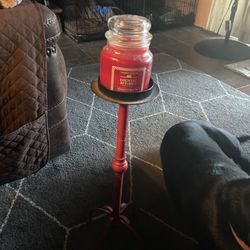 23” X5” Red Iron Candle Holder. 