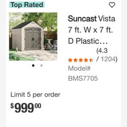 New Storage  Shed      7' . Asking $675