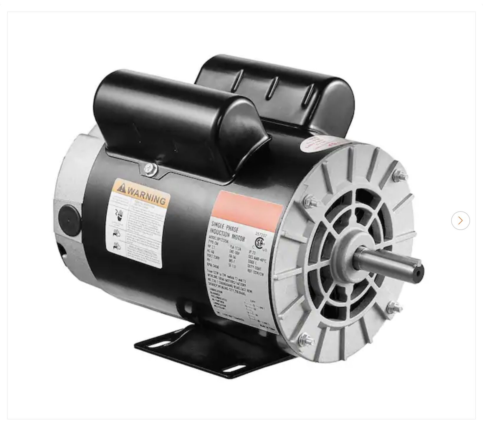 VEVOR 3.7HP Air Compressor Motor 3450 RPM Single Phase Electric Motor - New