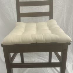 Solid wood walnut ladder style chair, with cushion