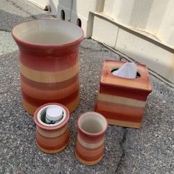 Bathroom Ceramics Trash can Kit