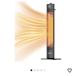 Patio Heater for Outdoor Use,1500W Infrared, 36 in Portable Tower Heater, 3 Levels, IPX5 Waterproof, Tip-Over&Overheat Protection for Garage, Indoor,