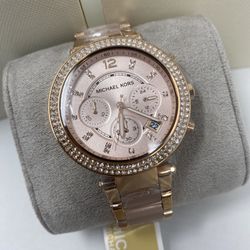 New Michael Kors Parker Rose Gold Watch MK5896