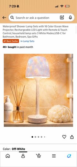 Brand new Waterproof Shower Lamp Sets with 16 Color Ocean Wave Projector, Rechargeable LED Light with Remote & Touch Control, household lamp sets 3 Wh